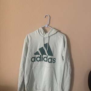 adidas Essentials Big Logo Fleece Hoodie in Linen Green